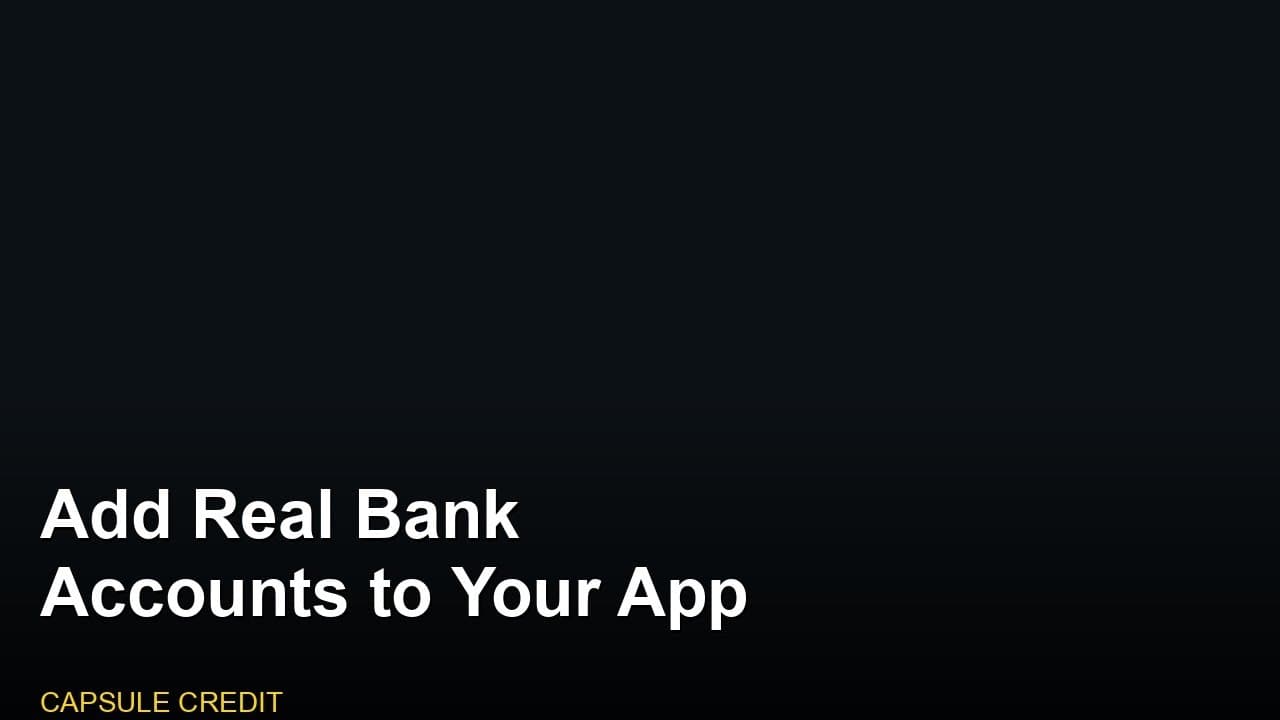 Add Real Bank Accounts to Your App This Weekend