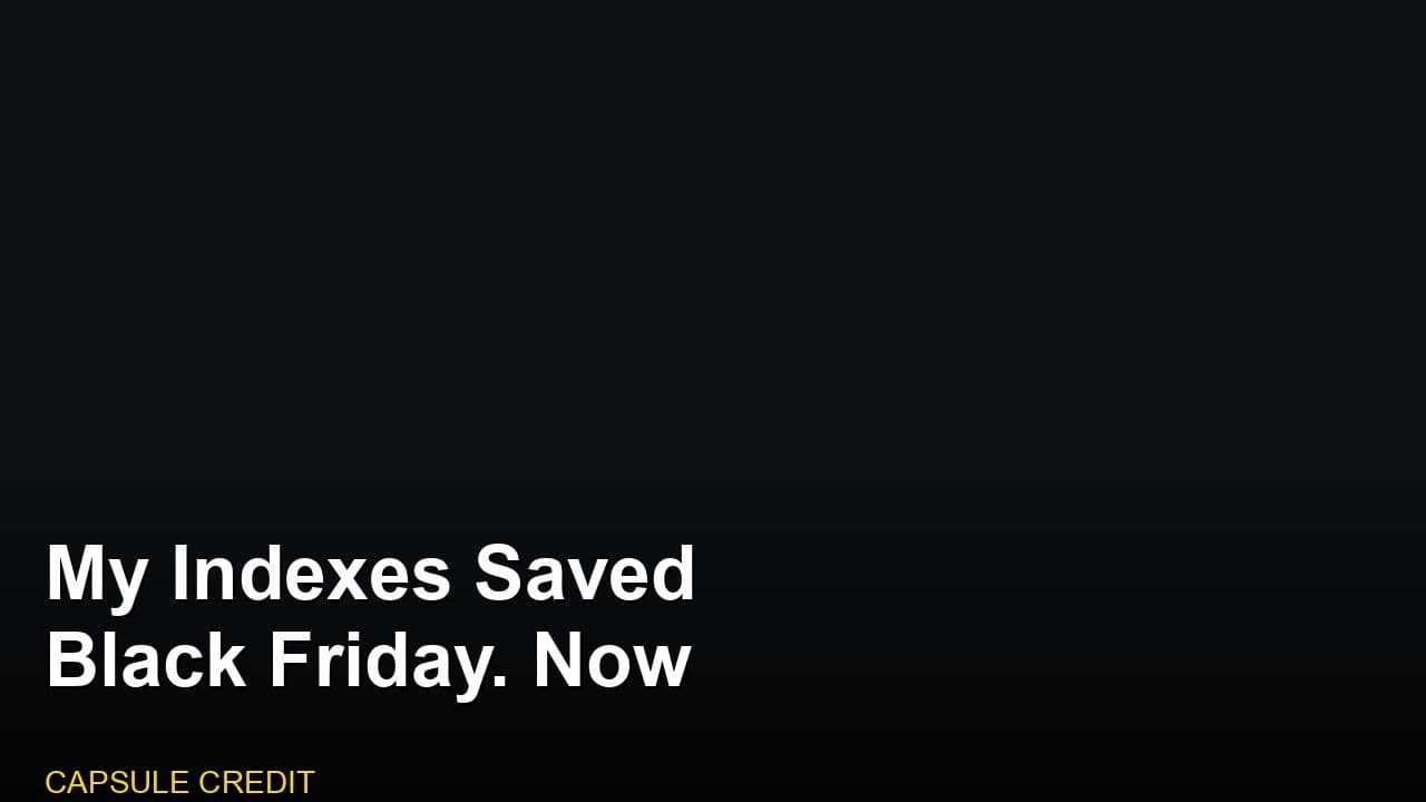 My Indexes Saved Black Friday. Now Agents Pay Me $5K/Month.