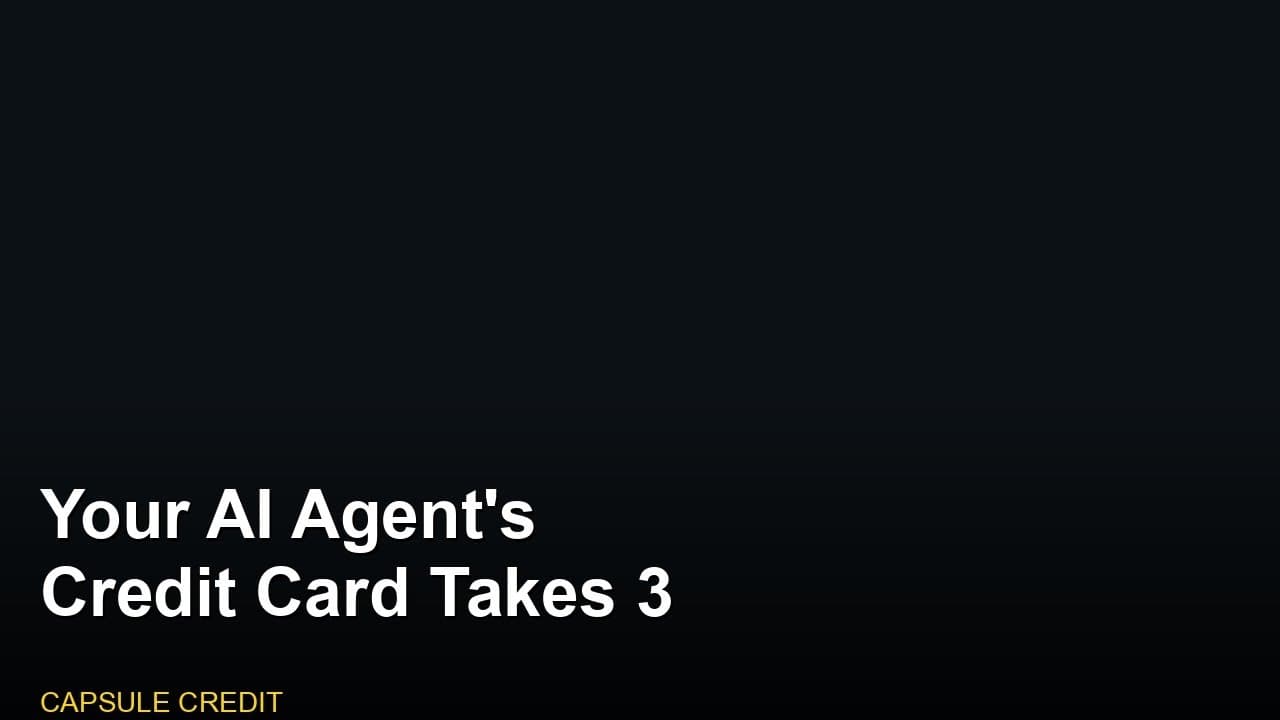 Your AI Agent's Credit Card Takes 3 API Calls
